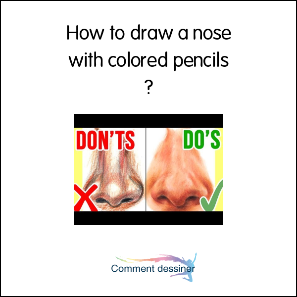 How to draw a nose with colored pencils